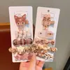 Accesorios para el Cabello de Dibujos Animados para Niños Pinza para el Cabello de Gato Marrón Pinza Lateral Pinza para el Flequillo Ropa para la Cabeza de Bebé de Otoño e Invierno Pinza para el Cabello Linda para Niñas