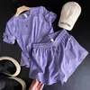 Série L de Roupas Esportivas de Yoga Elegantes e Simples de Secagem Rápida, Shorts de Manga Curta Elásticos de Modelagem Justa, Conjunto de Duas Cores para Mulheres, Conjunto de Verão de Duas Peças