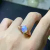 Anillo de plata de ley con ópalo natural incrustado para mujer, apertura ajustable, moda, piedra principal 8x10 mm, directo de fábrica, venta al por mayor