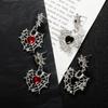 Dulces aretes geniales oscuros calientes para chica viento y2k amor telaraña personalidad moda viento frío aretes de Halloween al por mayor