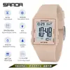 Reloj Digital Deportivo Casual Sanda para Estudiantes Hombres y Mujeres, Despertador, Cronómetro de Segundos para Correr, Reloj Impermeable con Alarma de Pantalla Grande