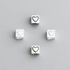 Plata de ley s925 plata tailandesa cuentas cuadradas con forma de corazón pulsera de cuentas DIY hecha a mano collar cuentas sueltas accesorios de joyería material