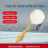 Lupa de Metal com Cabo Estampado Lente de Vidro de Alta Definição 5X 45 Estilo Europeu Cabo Floral Embossado Requintado Lente de Alta Ampliação