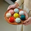 Pequeño recipiente de cerámica para té, bálsamo, polvo medicinal, frasco sellado esmaltado de color para pastillas, mini frasco de porcelana portátil, se puede imprimir con logo