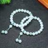 Tianshan Cui Dongling jade pulseira colar de ouro jade contas redondas flutuante flor pulseira de mão ao vivo fornecimento atacado