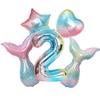 Traje de globo de sirena con degradado transfronterizo, decoración para fiesta de cumpleaños de bebé, paquete de bola de aire flotante