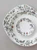 Pratos de porcelana fina da série Monte Fuji, incluindo pratos fundos, pratos de arroz, pratos rasos, pratos cerâmicos fundos e travessas para uso doméstico