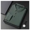 Camiseta de Manga Larga para Hombre de Color Sólido para Primavera y Otoño, Camisa Polo Casual Holgada con Cuello, Talla Grande, Versátil, Estilo Ligero Maduro Holgado
