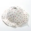 Chapéu de Pescador de Gaze Coreana com Bolinhas para Bebês Meninos e Meninas, Chapéu de Sol Bucket, Chapéu de Sol Fino Respirável Fofo