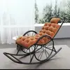 2026 Nueva Silla Mecedora Casual Individual Perezosa Silla para Patio Hogareño Balcón Mimbre Tejido Puede Dormir Tomar el Sol Reclinable