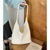 Bolsa de crochê de tricô solta estilo coreano para mulheres, bolsa tote transversal casual para férias na praia, bolsa de ombro único de tricô de grande capacidade