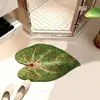 Alfombra absorbente antideslizante para baño del hogar, alfombra absorbente con drenaje de agua para encimera de cocina, alfombrilla de suelo simple de tierra de diatomeas con forma de hoja