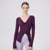 Fanxin Ajuste Delgado Almacenamiento de Calor Adelgazante Top Ropa Exterior para Mujer Ropa de Fitness Running Yoga Manga Larga Mousse Entrenamiento Camiseta Deportiva