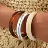 Pulsera de Borde Ancho con Superficie de Espejo de Venta Caliente Transfronteriza Europea y Americana, Pulsera Brillante Exagerada Personalizada, Pulsera de Resina Acrílica