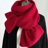 Novo Lenço Estilo Coreano Ins para Mulheres no Outono e Inverno Tricotado Engrossado e Quente Lenço de Celebridade da Internet para Casal Estudante Cor Pura Versátil