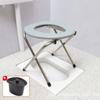 Silla de Commode Plegable de Acero Inoxidable al por Mayor para Personas Mayores y Mujeres Embarazadas, Taburete de Inodoro para Cuclillas para Viaje en Casa