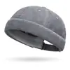 Sombrero de verano para hombre sombrero de melón de cuero sombrero principal de piso sombrero coreano de calle hipster hip hop sombrero sin ala yuppie moda sombrero de piso