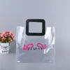Bolsa de Plástico Transparente para Compras Bolsa de Empaque Portátil Bolsa para Cosméticos Bolsa de Regalo Bolsa de Regalo de Gelatina Espesada Pedible