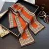 Colección 145Nuevo Pañuelo Largo Estrecho de Seda para Mujer para Primavera y Otoño, Elegante Pañuelo Estrecho de Moda Coreana para Trajes