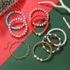 Set de Pulseras de Arcilla Suave con Cuentas Navideñas Transfronterizas con Cuentas de Letras Inglesas y Colgante Navideño de Aleación Pulsera de Regalo Venta al por Mayor