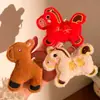 2026 Año del Caballo Muñeco Mascota Colgante Muñeco de Peluche Lindo Llavero de Pony Puesto Bolsita de Regalo Pequeña Accesorios