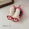 Óculos de Pelúcia Fofos da Moda Prendedor de Cabelo de Coelho Boneca Recheada com Algodão Presilha Bb Acessório de Cabelo para Coque Rabo de Cavalo para Mulheres