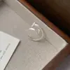 Anel de Prata Esterlina S925 com Letra 't' Dupla Fosco para Mulheres, Design Simples de Nicho, Anel Moderno Estiloso, Anel Aberto para Dedo Indicador