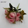 Ramo de Rosas Artificiales con 6 Cabezas para Decoración de Boda, Arreglo de Pared de Flores, Cabezas de Flores de Rosa de Otoño Vintage, Materiales para Arreglos Florales