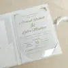 Portatarjetas para Invitaciones de Boda de Terciopelo Blanco Plegable Doble Estilo Nuevo Set de Regalo para Invitaciones de Boda Juego de Tres Piezas
