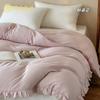Sábanas Individuales de Algodón Súper Suave Hilo de Doble Capa, Sábanas Ajustables, Fundas de Edredón, Fundas de Almohada, un Par de Artículos de Dormitorio de Algodón Puro de Combinación Libre