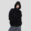 Outono e Inverno Novo Estilo Chinês Casal Estilo Americano "Moletom Cardigan com Zíper, Rebites e Retalhos" Masculino e Feminino Solto com Capuz