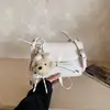 2026 Nuevo Diseño de Nicho de Verano Moda Coreana Bolso Cuadrado Pequeño con Lazo para Mujer, Bolso tipo Silla de Montar con Solapa de Hombro Único Cruzado