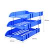 Porta-Arquivos Três Camadas Plástico Horizontal Porta-Arquivos Organizador de Arquivos Rack de Armazenamento de Informações Cesta de Arquivos de Armazenamento Multi-Camadas