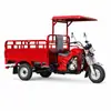 Motocicleta de Carga Vermelha de Três Rodas com Toldo Potência Forte Subida Estável Transporte de Carga Urbana e Rural Canteiro de Obras Triciclo