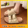 Sandálias Birkenstock de alta qualidade super populares para mulheres, calçado de verão para atividades ao ar livre, nova moda de verão 2025, sandálias de plataforma com sola grossa que aumentam a altura