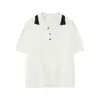 Mtlclothes Roupa Masculina Retrô Costura Dupla Design de Gola Dupla Combinação de Cores Estilo Old Money Solta Curta Tricô Manga Curta
