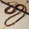 Taijia Design Original Rosewood Preto Sândalo Amuleto Buda Corrente Colar Thangka Novo Estilo Chinês Nacional Estilo Feminino com Corrente Thangka