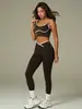Conjunto de Ropa Deportiva para Mujer Estilo Europeo y Americano, Sujetador Deportivo, Ropa de Yoga y Fitness, Pantalones de Yoga de Cintura Alta, Ropa de Fitness Levanta Glúteos, Ropa Casual para Gimnasio