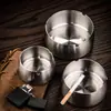 Cenicero de acero inoxidable, con forma de tambor, creativo y personalizado, para uso doméstico, sala de estar, cibercafé, KTV, restaurante, regalo promocional, cenicero con logo