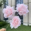 Flor artificial de peonía de tela no tejida de 3 cabezas, flor falsa para boda y decoración del hogar, venta al por mayor