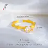 Tienda de Oro Pu Zuo Mismo Estilo Arena Dorada Mar de Flores Rosas Hoja de Laurel Huevo de Paloma Circonita Anillo Nuevo Estilo Chino Índice de Lujo Ligero