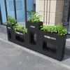 Caixa de Flores de Ferro Oco para Exterior Loja de Rua Comercial Divisória de Exposição Externa Calha para Flores Escritório de Vendas Caixa de Plantio de Chapa Galvanizada para Paisagismo