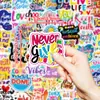 Set Transfronterizo de 50 Piezas de Pegatinas con Frases Positivas y Soleadas en Inglés, Material PP, Pegatinas Decorativas Impermeables