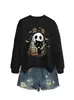 Amazon eBay Tienda Independiente Moda Casual Divertida Mujer Gato Fantasma Murciélago Araña Otoño Invierno Nueva Sudadera