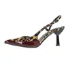 Sandalias de Moda Versátiles de Punta Fina para Mujer, Venta Caliente Transfronteriza Europea y Americana, Zapatos de Tacón Alto de Aguja sin Espalda para Verano