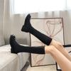 Nuevas Botas Blancas para Mujer Otoño e Invierno 2022, Botas Altas hasta la Rodilla de Suela Plana, Botas Ajustadas, Botas de Jinete, Botas Altas Ajustadas