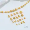 Cobre Plateado que Conserva el Color con Oro Real de 24K Incrustado con Zirconia Patrón de Calabaza Corazón Separadores de Perlas Perlas Cuadradas Turquesa Accesorios Hechos a Mano de Oro Arena