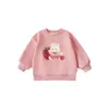 Wulibu 2026 Primavera y Otoño Nueva Serie de Frutas para Niñas Sudadera con Hombros Caídos Estampado de Dibujos Animados para Bebé Top Moderno