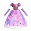 Nuevo Vestido de Elsa Blancanieves para Niñas, Alas de Hada Abeja, Disfraz de Performance de Cumpleaños, Vestido Luminoso