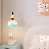 Lámpara Colgante de Noche Color Crema Estilo Francés Dopamina Memphis Colorida Lámpara Colgante para Habitación Infantil Lámpara Colgante de Cristal para Barra